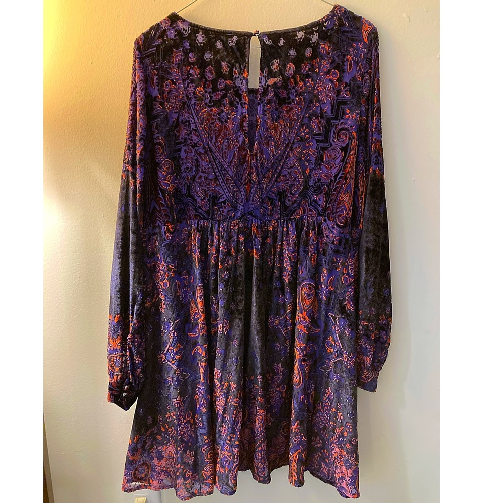 Free People Name Brand Boho Velvet Mini Dress🌛✌️